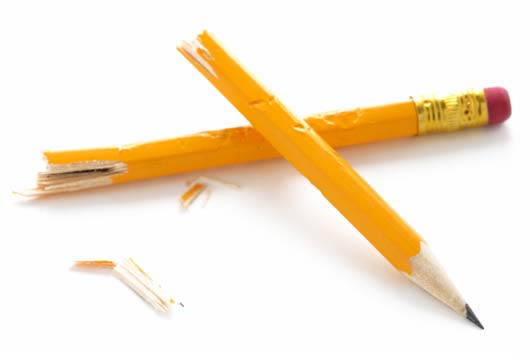 Broken yellow pencil