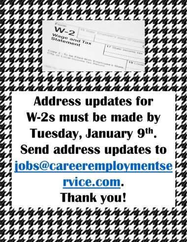 Address Updates for W-2s image